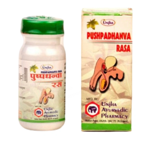 Unjha Ayurvedic Pharmacy Unjha Pushpadhanwa Ras - 80 Tablets