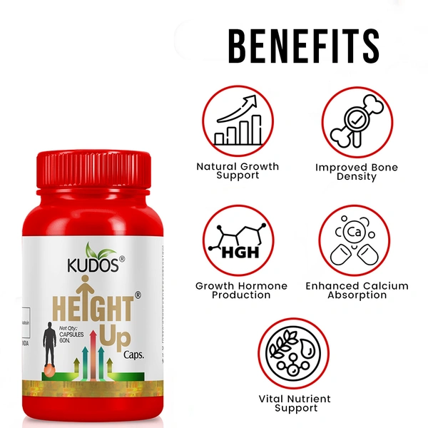 Kudos Height Up Capsules (60Caps) - Boost Height Naturally!