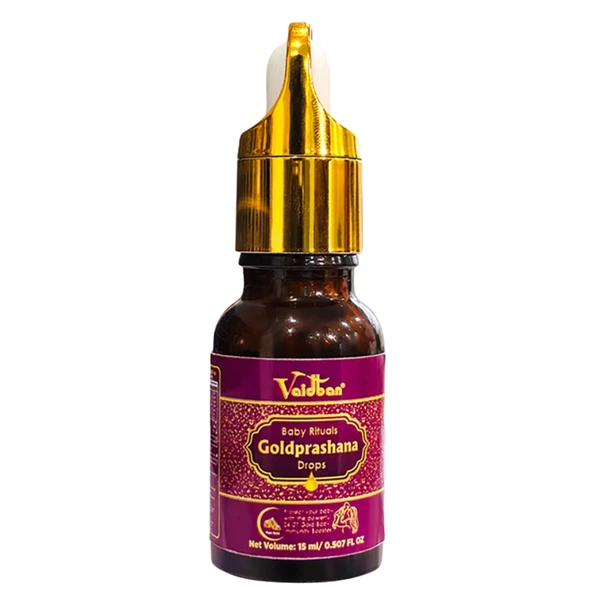 Vaidban Ayurvedic Bhawan Vaidban Baby Rituals Gold Prashana Drops (15ml) – 24CT Swarna Bhasma for Enhanced Immunity & Growth