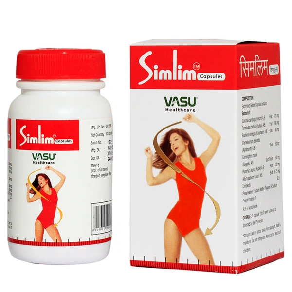 VASU Healthcare Pvt Ltd Vasu Simlim Capsules (60caps) Herbal Slimming Capsules