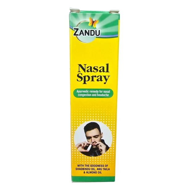 Zandu Nasal Spray (10ml) – Ayurvedic Remedy for Nasal Congestion & Headache (Shadbindu Oil, Anu Taila & Almond Oil) 