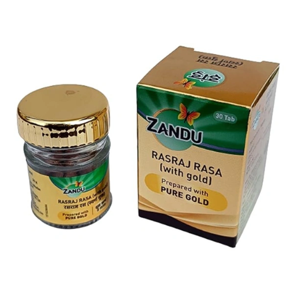 zandu Zandu Rasraj Rasa with Gold (30Tab) - 30 Tablets