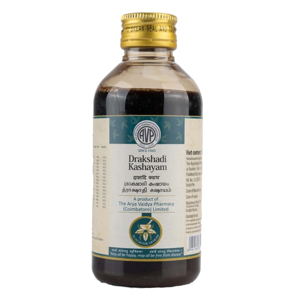 Arya Vaidya Pharmacy (AVP) Drakshadi Kashayam (200ml)