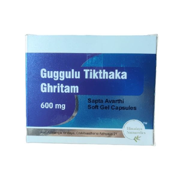 Himalaya Nutravedics India Pvt Ltd Himalaya Nutravedics Guggulu tiktha gritham saptavarti Soft Gel Capsules 600mg (100Caps)