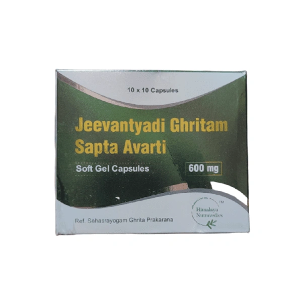 Himalaya Nutravedics India Pvt Ltd Himalaya Nutravedics Jeevantyadi Ghritam Saptavarti Soft Gel Capsules 600mg (100Caps)