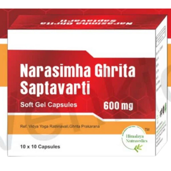 Himalaya Nutravedics India Pvt Ltd Himalaya Nutravedics Narasimha Ghritam saptavarti Soft Gel Capsules 600mg (100Caps)