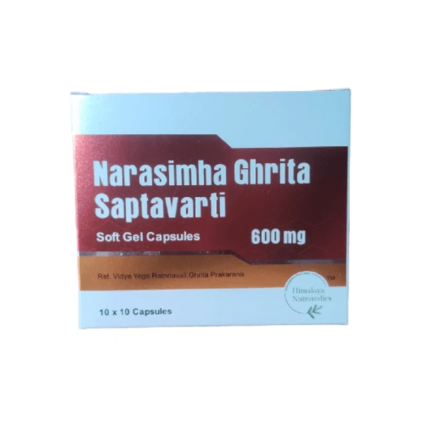 Himalaya Nutravedics India Pvt Ltd Himalaya Nutravedics Narasimha Ghritam saptavarti Soft Gel Capsules 600mg (100Caps)