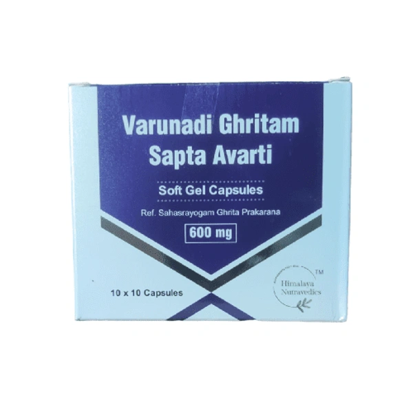 Himalaya Nutravedics India Pvt Ltd Himalaya Nutravedics Varunadi Ghritam saptavarti Soft Gel Capsules 600mg (100Caps)