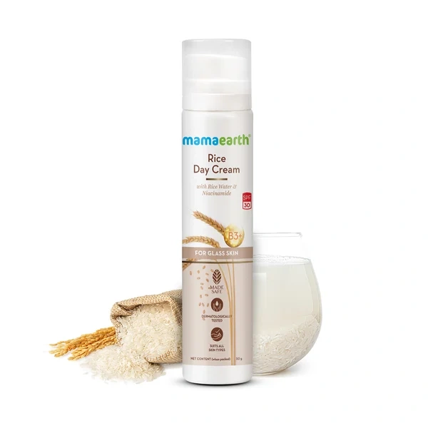 Mamaearth Rice Day Cream With Rice Water & Niacinamide for Glass Skin (50gm)