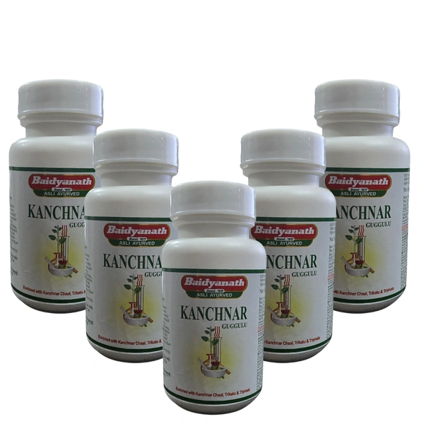 Baidyanath Jhansi Baidyanath Kanchnar Guggulu (80tab) - Pack of 5