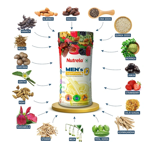 Patanjali Nutrela Men's Superfood Powder Vanilla 400gm