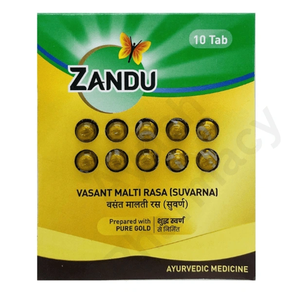 Zandu Vasant Malti Rasa (Suvarna) (10Tab) - 10 Tablets
