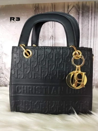 *CHRISTIAN DIOR**LADY D-LITE BAG MODEL*EMBOSS & CANVAS*PREMIUM QUALITY WIDE REMOVABLE SHOULDER BELT**INSIDE ZIP POCKET SILKY DUST BAG with brand box - White, 10/8