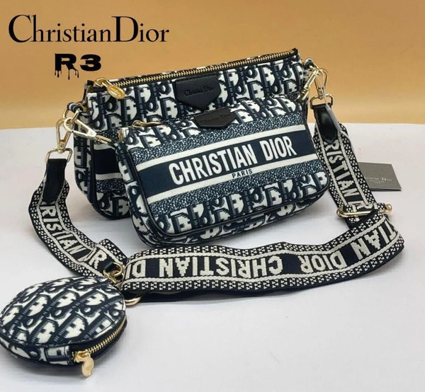 *CRISTIAN DIOR**Christian Dior Multi-Pochette Accessories Is The New Eva Bag* Top Quality. ✨Combo of 3 pcs for all your accessories. ✨Removeable easily  ✨Packing in Branded Dust Bag. ✨All over Brandingwith box - Black, 9*5