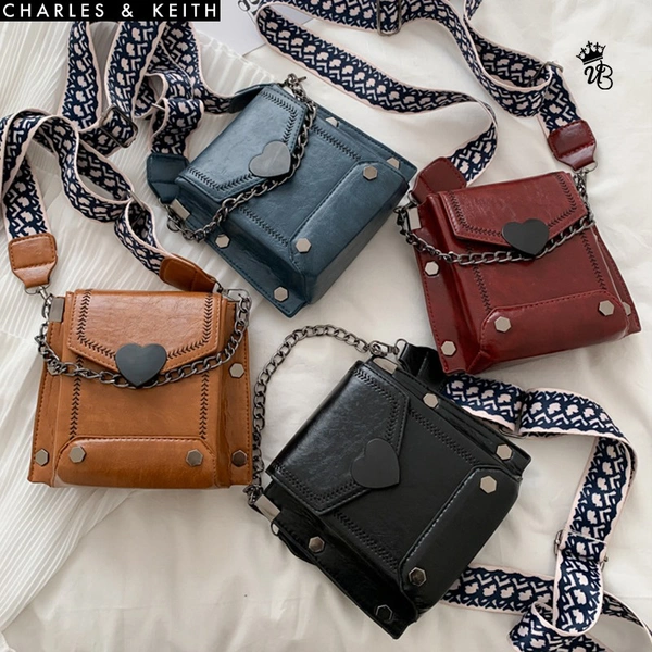 BRAND - *CHARLES & KEITH**_IMPORTED Crossbody Sling Bags - 7*5, Black