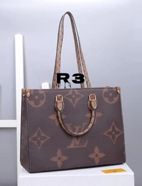 LOUIS VUITTON   ON THE Go BIG SIZE TOTE WITH OG DUST COVER    12A COPY SUPERIOR LEATHERSIZEWITH BOX - Brown, 13/16