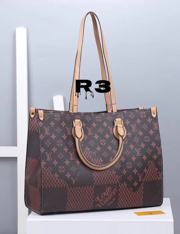 LOUIS VUITTON   ON THE Go BIG SIZE TOTE WITH OG DUST COVER    12A COPY SUPERIOR LEATHERSIZEWITH BOX - Brown, 13/16