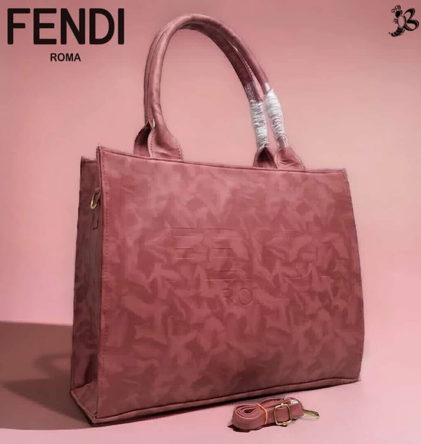 FENDI.... TOTE BAG CUM OFFICE BAG CUM MOTHER BAG SpaciousLaptop spaceLong adjustable shoulder belt - Brown, 15/12
