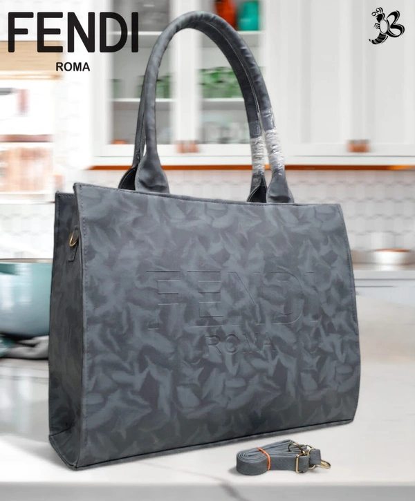 FENDI.... TOTE BAG CUM OFFICE BAG CUM MOTHER BAG SpaciousLaptop spaceLong adjustable shoulder belt - Brown, 15/12