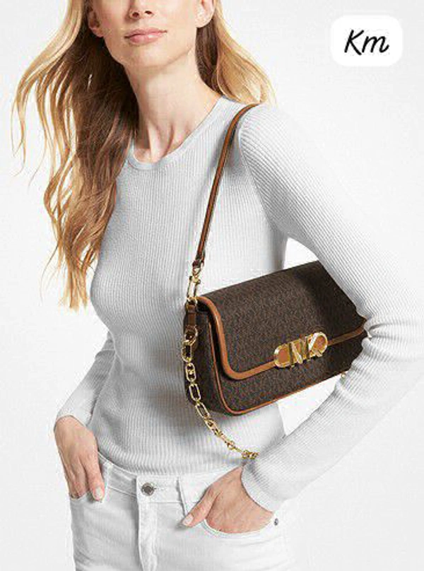 Michael Kors Parker Shoulder Chain - Brown, 7" 10"