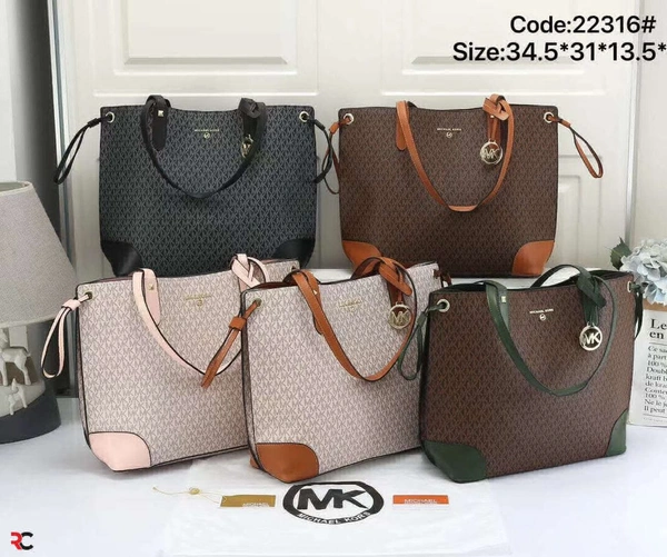 *MICHAEL KORS* *EDITH LARGE MONOGRAM TOTE BAG* *12A QUALITY* *WITH BRANDED DUSTCOVER* _ - Brown, 14*12
