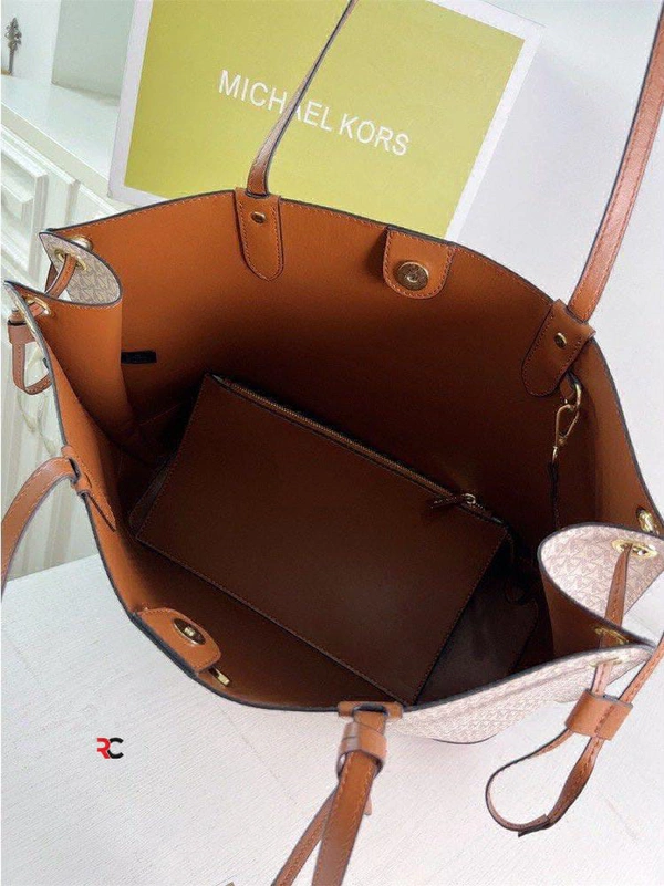 *MICHAEL KORS* *EDITH LARGE MONOGRAM TOTE BAG* *12A QUALITY* *WITH BRANDED DUSTCOVER* _ - Brown, 14*12