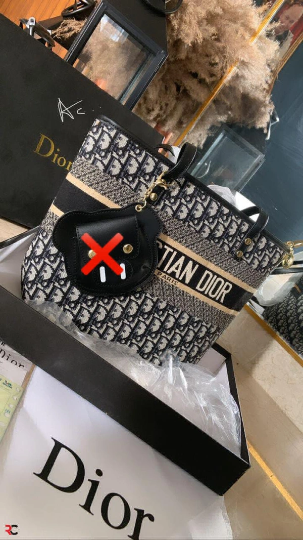 *Christian Dior Jacquard Tote Bag**High Quality Bag*Comes with *Dior Dust Bag* - Black
