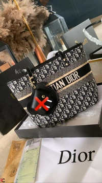 *Christian Dior Jacquard Tote Bag**High Quality Bag*Comes with *Dior Dust Bag* - Black