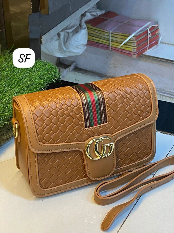 *IMPORTED* HIGH END QAULITY LEATHER GUCCI CROSS BODY SLING BAG FOR WOMEN  - 6/9, Brown