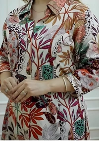 99 Fashion Bazaar Ethnic Motifs Printed A-Line Kurta With Pant - Calico, M
