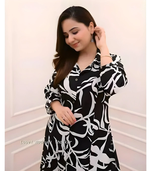 99 Fashion Bazaar Ethnic Motifs Printed A-Line Kurta With Pant - Black, S