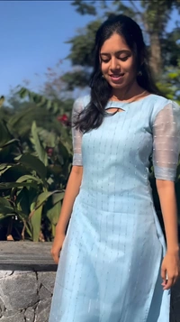 99 Fashion Bazaar Women's Kurti in Sequence Work - Picton Blue, XL