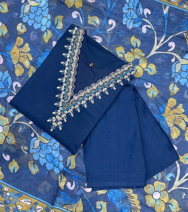 99 Fashion Bazaar Kurti Set with Dupatta in Viscose Chanderi Fabric with Embroidery.  - Minsk, S