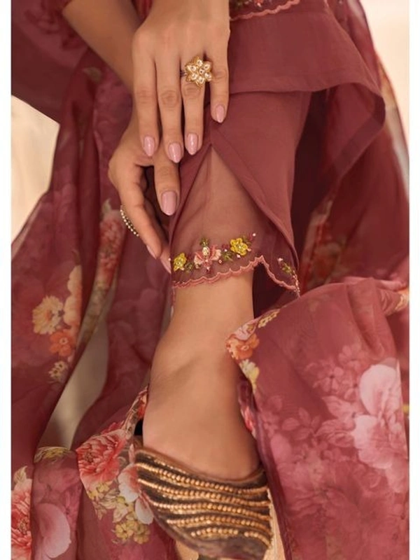 99 Fashion Bazaar Straight Kurti Set in Maslin with Embroidery Neck Yoke and Printed Dupatta.  - Cape Palliser, XXL