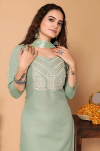 99 Fashion Bazaar  Kurta Set with Dupatta in Pure Soft Cotton Fabric - Eastern Blue, M