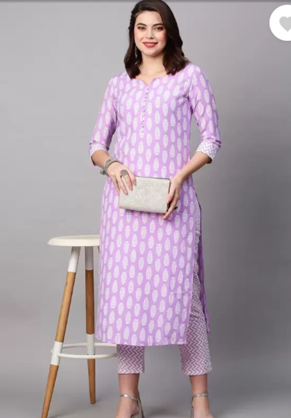 99 Fashion Bazaar Women's Daily Wear Digital Printed Kurti Set - Electric Violet, M
