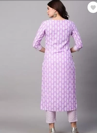 99 Fashion Bazaar Women's Daily Wear Digital Printed Kurti Set - Electric Violet, L