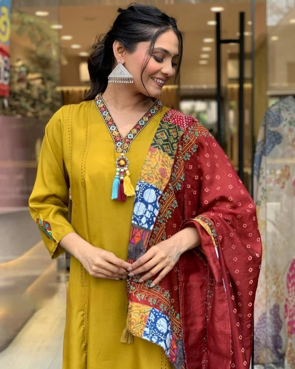 99 Fashion Bazaar Embroidery Kurta Set For Wedding with Dupatta  - Web Orange, XXL