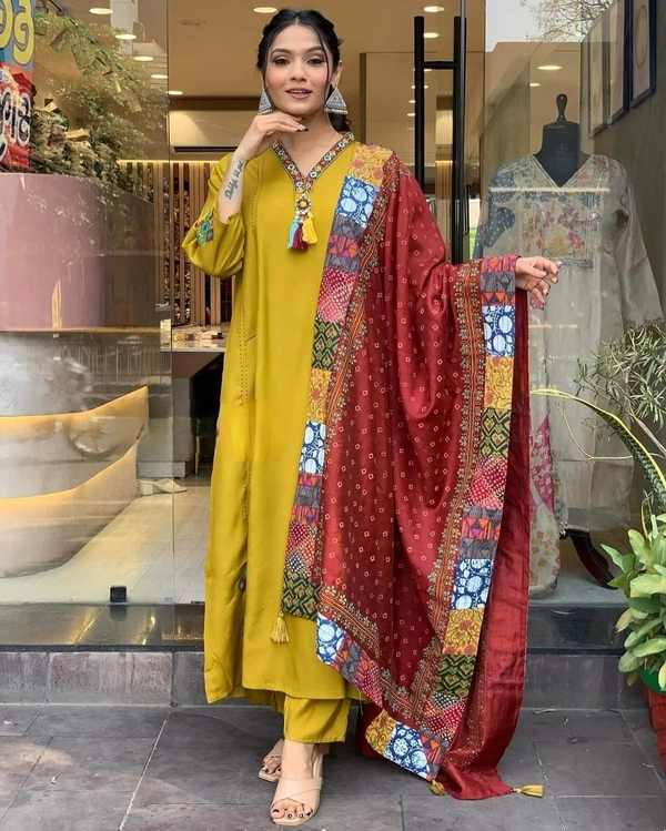 99 Fashion Bazaar Embroidery Kurta Set For Wedding with Dupatta  - Web Orange, XXL