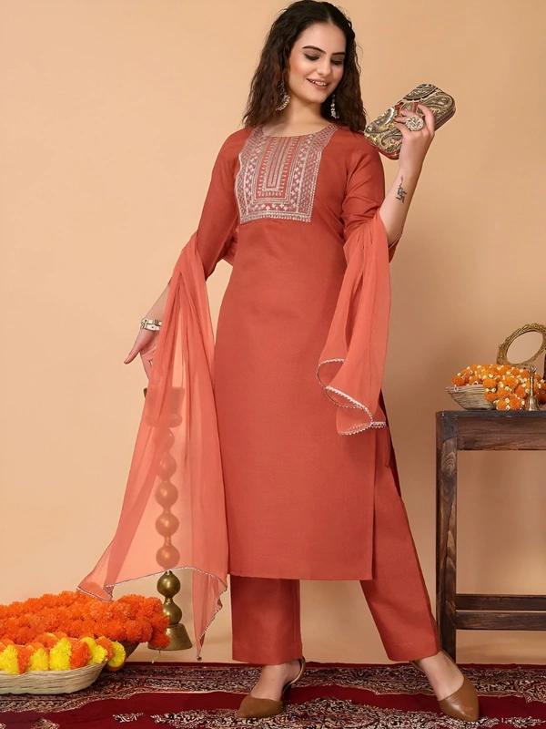 99 Fashion Bazaar  Kurta Set with Dupatta in Pure Soft Cotton Fabric - S, Punch