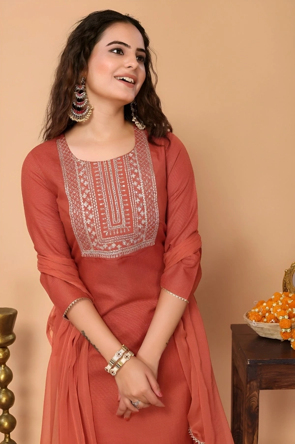 99 Fashion Bazaar  Kurta Set with Dupatta in Pure Soft Cotton Fabric - S, Punch