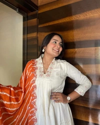 99 Fashion Bazaar Wedding Kurti Set in Chanderi Fabric  - Ebb, XL