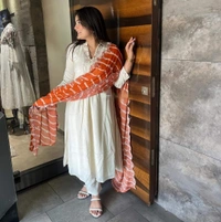99 Fashion Bazaar Wedding Kurti Set in Chanderi Fabric  - Ebb, XL
