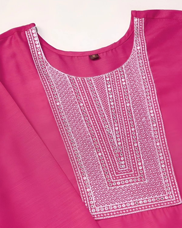 99 Fashion Bazaar Kurta Set with Dupatta in Cotton Fabric  - Magenta / Fuchsia, XL