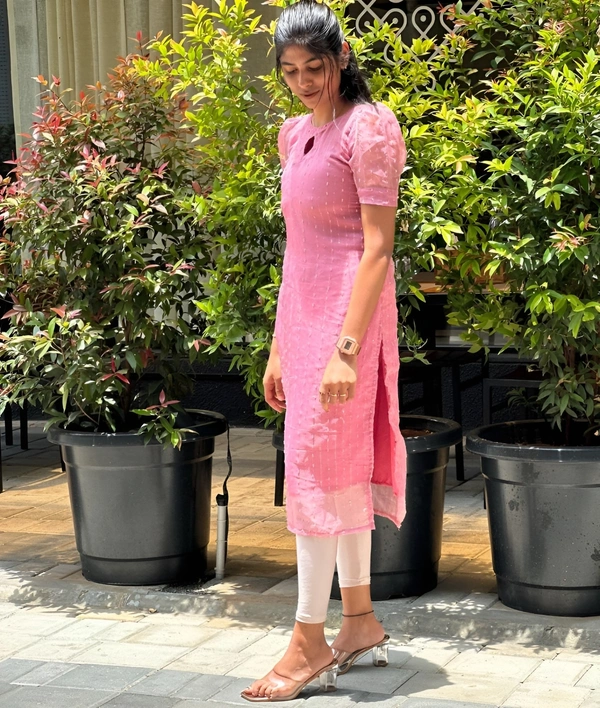 99 Fashion Bazaar Women's Kurti in Sequence Work - Wild Watermelon, XL