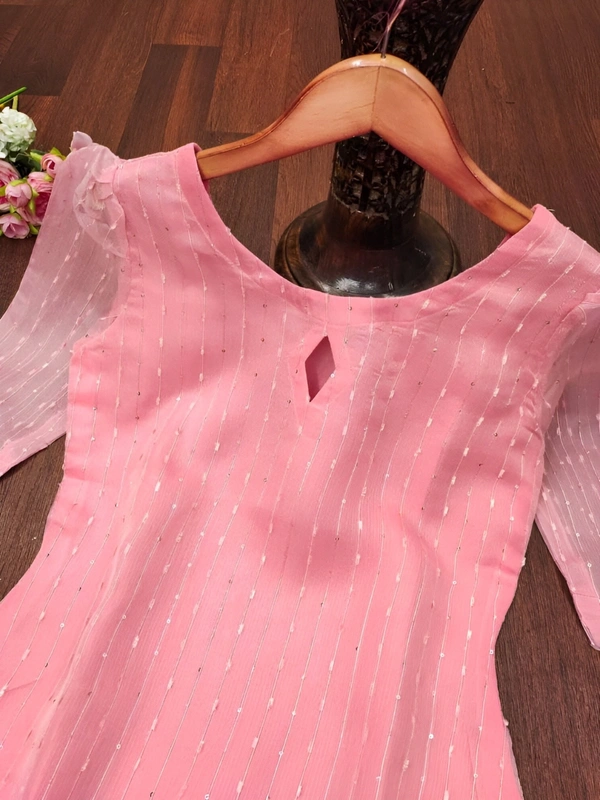 99 Fashion Bazaar Women's Kurti in Sequence Work - Wild Watermelon, XXL