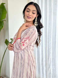 99 Fashion Bazaar Printed Straight Kurti Set in Maslin with Beatiful Printed Dupatta.  - Sundown, XXL