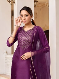 99 Fashion Bazaar Kurta Set with Dupatta in Cotton Fabric  - Cardinal Pink, L