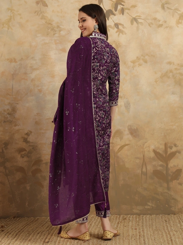 99 Fashion Bazaar Beautiful Straight Emboridery Women's Kurti Set  in Heavy Viscose Fabric  - Mardi Gras, L