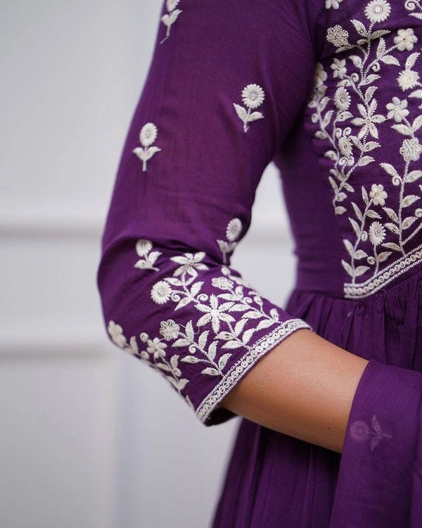 99 Fashion Bazaar Wedding Emboridery Alia Cut Kurti Set in Vichitra Silk Fabric with Dupatta.  - Pompadour, S
